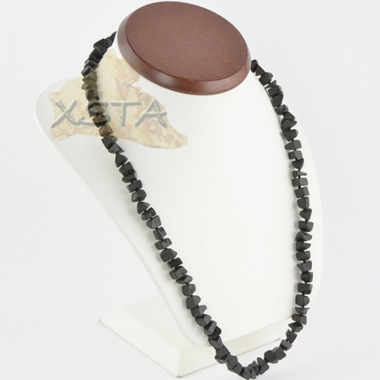 Raw black amber necklace